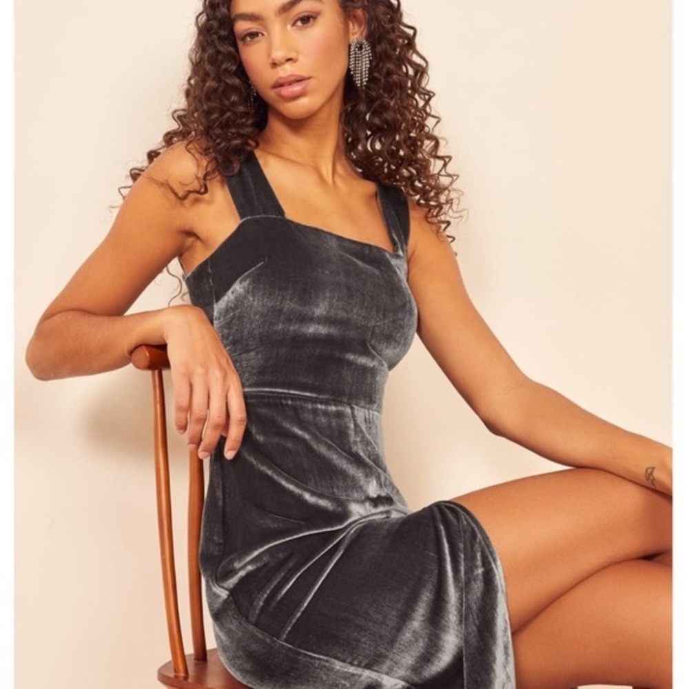 Reformation Emira Midi Dress in Caviar